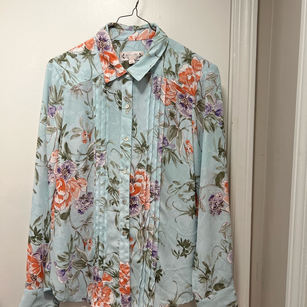 *Nanette Lepore Woman’s Floral Print Button Down Blouse